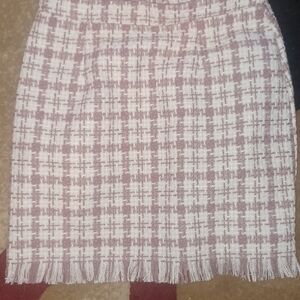 HYFVE Pink and Cream Plaid Pencil Skirt